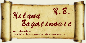 Milana Bogatinović vizit kartica